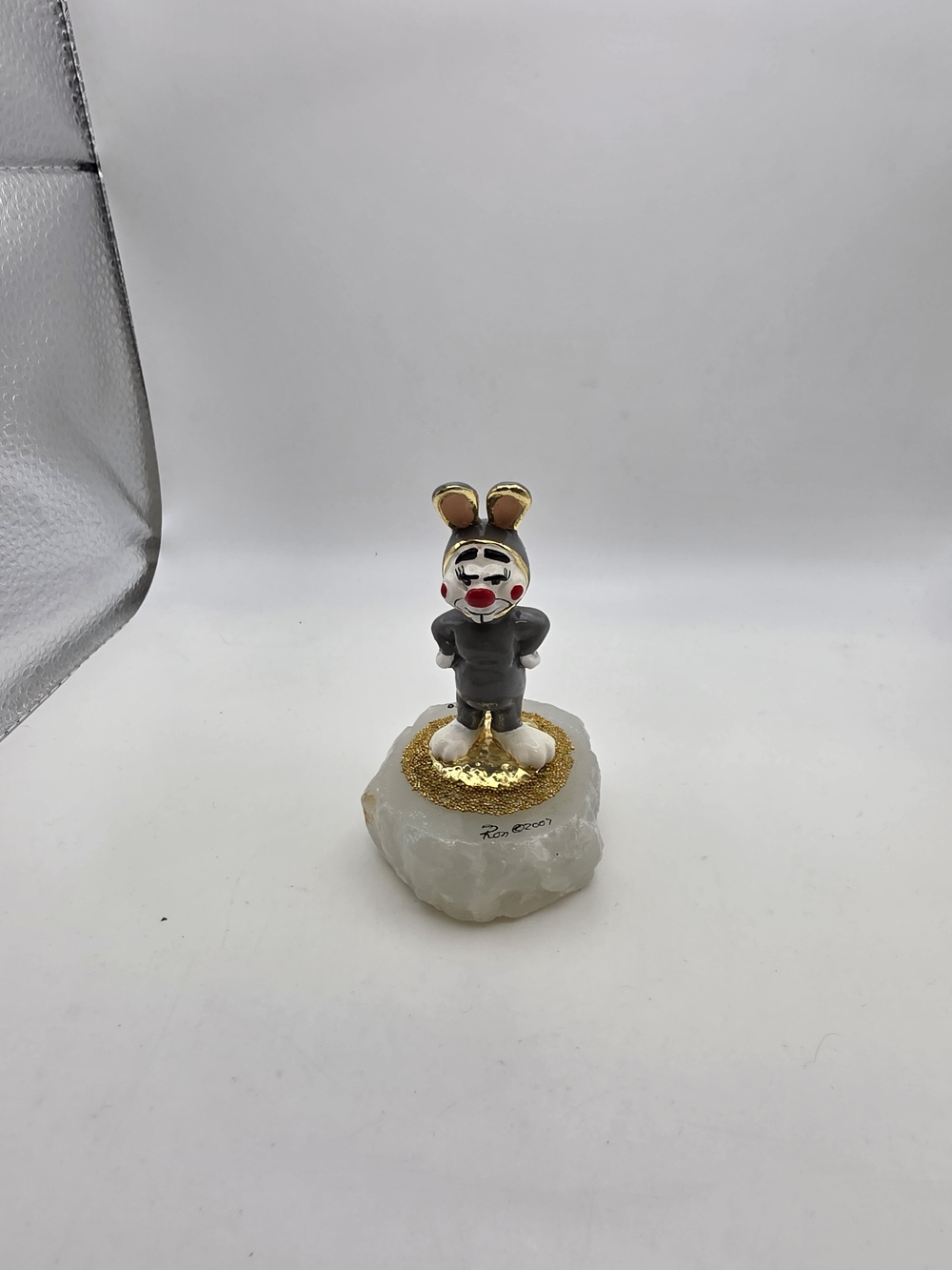 Ron Lee Signed Decorative Figurine Base - White & Black Label